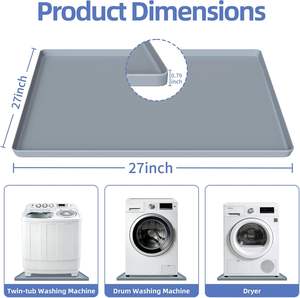 Tapete Protector de Silicona Lavable para Lavadora y Secadora, Tapete Antideslizante de Silicona para Lavadora o Secadora - Product Image 2