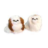 Peluche de chien Pékinois réaliste et portable avec son, jouet sonore réaliste pour chiens, cadeau, décoration de table pour l'intérieur
