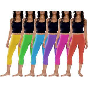 FOXA Leggings Capri pour femme, épaisseur standard, extensibles, doux, respirants, vêtements de sport, options multicolores - Product Image 1