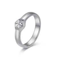 Bague pour femme en acier inoxydable 316L, plaqué or 18 carats PVD, haute qualité, inaltérable, polie, motif étoile hexagonale, idéale comme cadeau