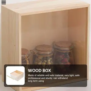 Caixa de madeira para crianças, caixa organizadora deslizante para armazenamento de artigos diversos e joias, recipientes de madeira