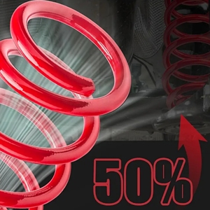 באביב חובה כבד, 50% קיבולת עומס נוסף, שומר על גובה שלדה במפעל, המשמש גרירה משאית, אדום - Product Image 2