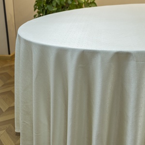 ผ้าปูโต๊ะดามัสก์สีขาวหรูหรา ขนาด 90 นิ้ว ทรงกลม ผลิตจากผ้าแจ็คการ์ดโพลีเอสเตอร์ แบบสั่งทำได้ ใช้ซ้ำได้ กันน้ำ เหมาะสำหรับงานแต่งงานและงานเลี้ยง - Product Image 1