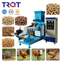 Machine extrudeuse d'aliments pour poissons flottants de qualité industrielle TRQT, 600 kg/h, en acier au carbone, avec tailles de granulés personnalisables, certification CE