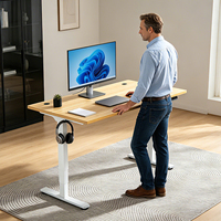 Table de bureau électrique pliable moderne Hetium avec moteur unique, panneau de confidentialité ergonomique, pour bureau à domicile de luxe