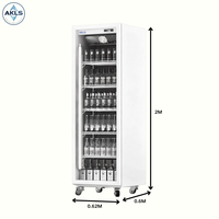 Réfrigérateur commercial blanc vertical à porte simple, double ou triple vitrée de 450 L, vitrine de supermarché, refroidisseur de boissons à air frais