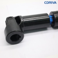 Junta Universal Telescópica de Acero Aleado Inoxidable Anodizado en Negro con Eje con Ranura