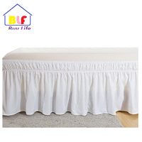 Nouvelle jupe de lit à volants 100TC en microfibre de polyester, couleur personnalisée, avec élastique enveloppant pour usage domestique et hôtelier