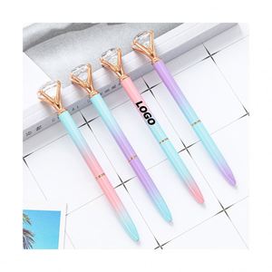 Stylo bille en cristal diamanté avec logo personnalisé - Cadeau de bureau en métal haut de gamme pour les promotions et les événements - Product Image 1