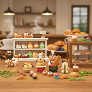 Miniatures en résine Kawaii Anime Chat Chien Pain, Ornements Mignons Scène de Boulangerie, Décoration Créative de Bureau de Noël et Cadeau pour les Amoureux des Chats - Product Image 4