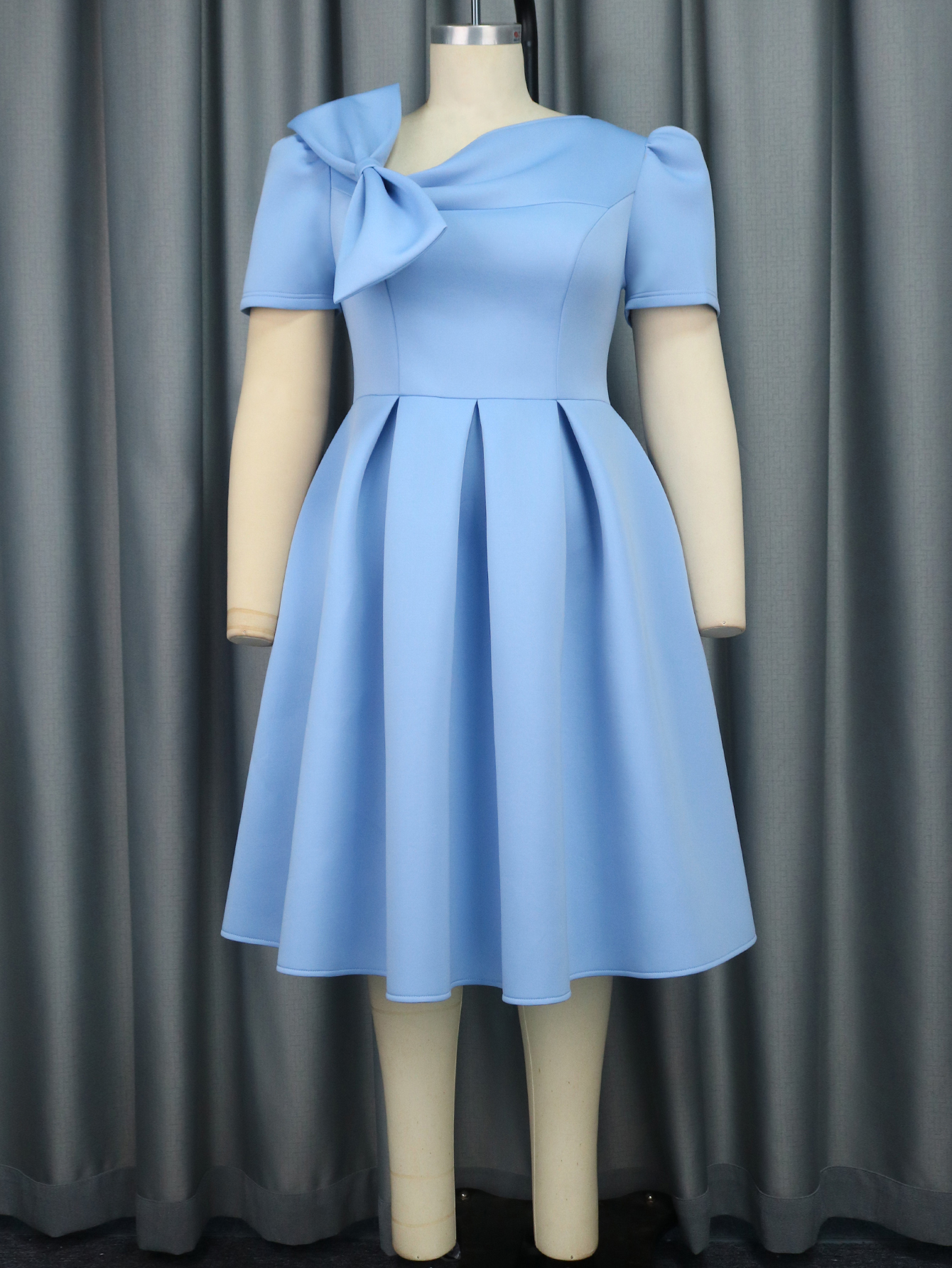 short puffy blue dress Julieta Puff Sleeve Mini Dress Steel Blue main image 0