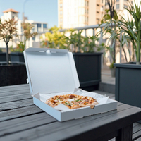 Boîtes à pizza écologiques en carton ondulé kraft, grand format, résistantes à la graisse, avec logo personnalisé, impression offset mate, fournisseur direct d'usine Sp3441.