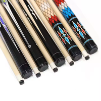 Vente directe usine, prix de gros économique, queues de billard en bois blanc 1/2-pièce, longueur 57 pouces, pointe en cuir de vache 13 mm, pour billard domestique