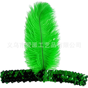 Ostrich Feather Headband Elastic <b>Sequin</b> Prom Party Costume Accessory - Product Image 4