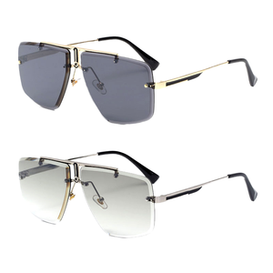 Gafas de Sol Unisex Europeas y Americanas 2025, Montura Metálica Rectangular sin Marco, UV400, Cómodas, de Diseño - Product Image 4