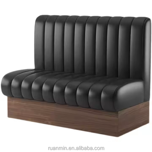 Tùy chỉnh nhà hàng thức ăn nhanh cà phê quán cà phê gian hàng sofa hiện đại màu đen hộp đêm đồ nội thất Câu lạc bộ da gian hàng chỗ ngồi - Product Image 1