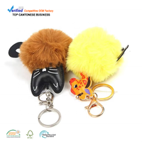 Porte-clés Pom Pom personnalisé en métal, porte-clés en peluche pour cadeau