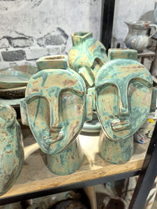 Wabi Sabi Abstrait <span class=keywords><strong>Visage</strong></span> Humain Conception Vase <span class=keywords><strong>En</strong></span> Céramique Fabriqué À La Main Vert <span class=keywords><strong>Visage</strong></span> Humain Vase Moderne <span class=keywords><strong>En</strong></span> <span class=keywords><strong>Terre</strong></span> <span class=keywords><strong>Cuite</strong></span> Style Sculpture Tête <span class=keywords><strong>Pot</strong></span> - Product Image 3
