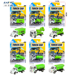 LASIVE TOYS <span class=keywords><strong>Camion</strong></span> poubelle en métal moulé sous pression, modèle réduit 1:64, véhicule urbain écologique à glissière, jouet <span class=keywords><strong>de</strong></span> simulation - Product Image 1