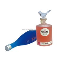 Botol kaca minuman keras desain unik, Mini 100ml 125ml 150ml 200ml Gin Rum dengan tutup