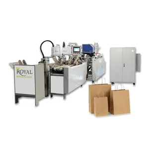 automatic model paper bag handle gluing machine with paper bags handle paste machine for round curly ropes