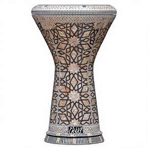 Authentique Darbuka Gawharet El Fan White Star Islamic Lattice Standard 22cm pour Tambour à Main en Aluminium (Doumbek) - Product Image 1