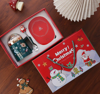 Ensemble de tasses promotionnelles personnalisables de style Noël Xingzi, boîte cadeau 3 pièces, tasses rose/vert/rouge/blanc, capacité de 450 ml, pour les fêtes
