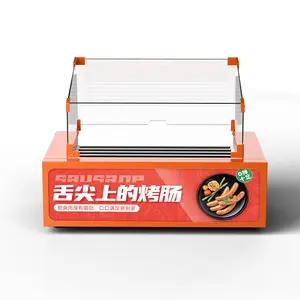 Hot Dog 7 Roller Grill Cooker Machine with Transparent Nonstick Rollers and Dual Temp Commercial Hot Dog Cooker Machine