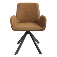 Chaise de salle à manger pivotante moderne, fauteuil rembourré avec pieds en métal pour salle à manger et café, capacité de 150 kg, design confortable