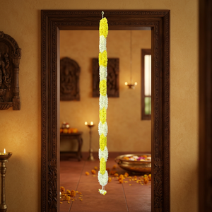 Sakad Ladi Artificial <b>Flower</b> <b>Garland</b> Yellow & White Plastic Material Hanging Indoor Decoration Model AFF-<b>Garland</b>-12.3 - Product Image 3