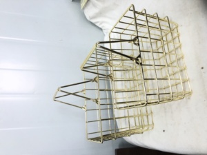 Trung Quốc Quảng Tây bobai jiaxiang nhà máy vàng kim loại sắt lưu trữ mua sắm giỏ với xử lý trang trí nhà dây giỏ cho trang điểm - Product Image 3