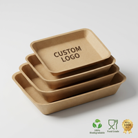 Barquettes alimentaires en papier kraft écologiques, assiettes en papier biodégradables jetables pour la restauration rapide, le barbecue, les sandwichs, logo personnalisé imprimé