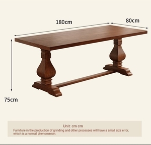 Ensemble <span class=keywords><strong>de</strong></span> table à manger rectangulaire américaine vintage et moderne Style rustique en <span class=keywords><strong>bois</strong></span> massif Grande <span class=keywords><strong>planche</strong></span> Mobilier <span class=keywords><strong>de</strong></span> maison pour appartement - Product Image 5
