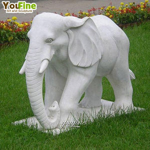 Estatua de elefante de mármol rosa para exteriores, decoración moderna para jardín, tallado, buen precio - Product Image 6