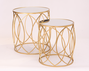 Chaises de mariage Factory Namchi, couleur or luxueuse, ensembles de tables basses décoratives en métal, décoration intérieure de salon, table basse - Product Image 1