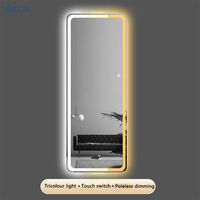 Usine en gros personnalisé mural long miroir intelligent miroir rectangle désembueur habillage led miroir intelligent