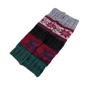 Xianghui logotipo personalizado Colorido Joelho Meia de Natal Outono High Boot Cuff Knit Sock Leg Warmer Mulheres Malha Lã Quente Inverno