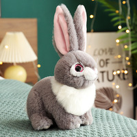Jouet en peluche lapin de Pâques 2025-poupée de lapin à oreille souple réaliste, cadeau d'animal en peluche extra doux pour les enfants