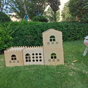 Cachette pour lapin extra large, château en bois pour lapin, cachettes spacieuses et respirantes pour lapins d'intérieur, <span class=keywords><strong>hamster</strong></span>, château en bois pour lapin - Product Image 5