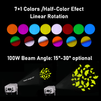 Projecteur Gobo LED 100W RGBW à température de couleur réglable en alliage d'aluminium pour bars, entreprises, extérieur, IP65, étanche, éclairage publicitaire
