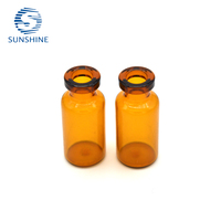 Flacon en verre ambré cylindrique de 3 ml, type I USP, récipient de laboratoire avec bouchon en caoutchouc pour le stockage d'échantillons liquides et de réactifs, ISO15378