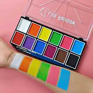 ชุดสีเพ้นท์หน้าชั่วคราวสีเดียวสำหรับเด็กและผู้ใหญ่ ชุดเพ้นท์หน้าและตัวแบบมืออาชีพสูตรน้ำเรืองแสงในที่มืด - Product Image 1