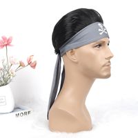 Ensemble de perruques pour hommes Afro Dreadlock Slicked-Back perruque turban en fibre haute température avec densité 120% et petite taille de bonnet
