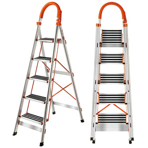 Premium Multifunctional Aluminum Alloy <b>Folding</b> Household <b>Ladder</b> Herringbone Design Non-slip Safe for Staircase Extension <b>Ladders</b> - Product Image 1