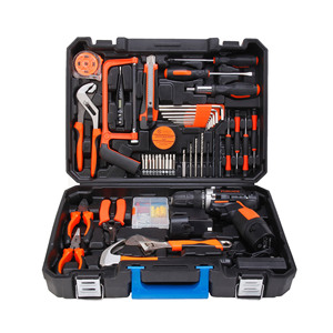 Perceuse sans fil multifonctionnelle à batterie lithium, kit d'outils électriques, tournevis électrique, perceuse à percussion, boîte à outils combinée OEM pour la maison - Product Image 1