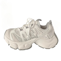 Vente en gros – Nouvelles baskets décontractées à plateforme rehaussante en maille respirante à lacets pour femmes, collection 2026