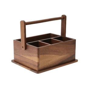 Soporte Ecológico de Madera para Cucharas y Utensilios de Cocina con Clip para Olla, 27x22x23cm, con Asa, Solo Lavar a Mano - Product Image 1