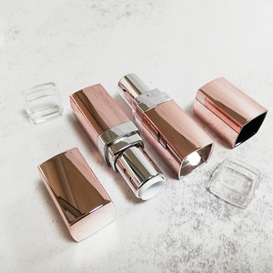 Empty Square <b>Lipstick</b> Tube Luxury Rose Gold Metallic Lip Balm Container ABS Lip Makeup Packaging Silk Screen Printed for <b>Custom</b> - Product Image 6