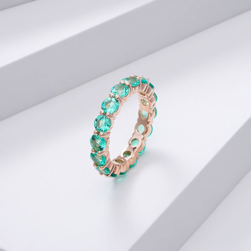 แหวนทอง14K พร้อมมรกตห้องปฏิบัติการ