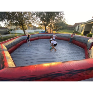 Área <span class=keywords><strong>de</strong></span> Juego Inflable Octagonal Roja y Gris para Gaga Ball, Gran Piscina <span class=keywords><strong>de</strong></span> Gaga Ball Abierta, <span class=keywords><strong>Arena</strong></span> Deportiva Inflable <span class=keywords><strong>de</strong></span> PVC Resistente para Niños - Product Image 1